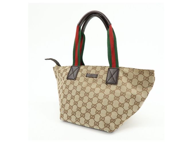 Borsa Tote e Borsa a Mano GUCCI Sherry GG Canvas Leather Brown 131228 - vista 3