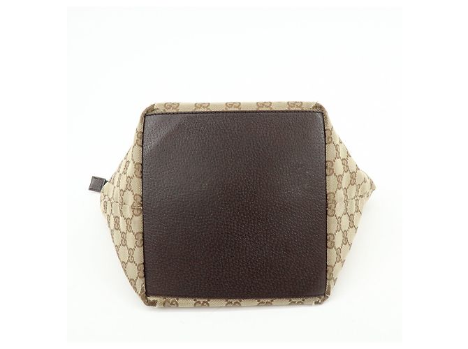 Borsa Tote e Borsa a Mano GUCCI Sherry GG Canvas Leather Brown 131228 - vista 5