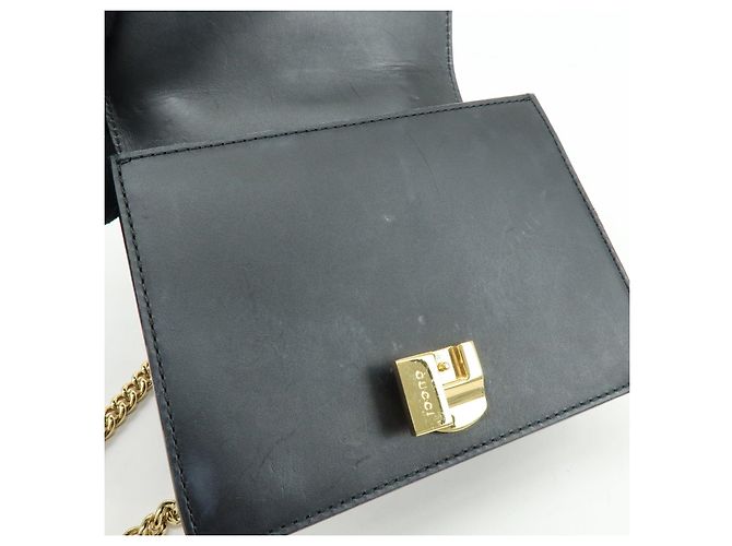 GUCCI Sylvie Sherry Borsa a tracolla in pelle con catena Nera 431666 - vista 17