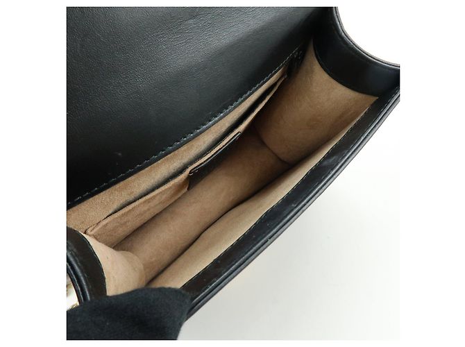 GUCCI Sylvie Sherry Borsa a tracolla in pelle con catena Nera 431666 - vista 20