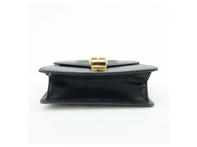 GUCCI Sylvie Sherry Borsa a tracolla in pelle con catena Nera 431666 - vista 5