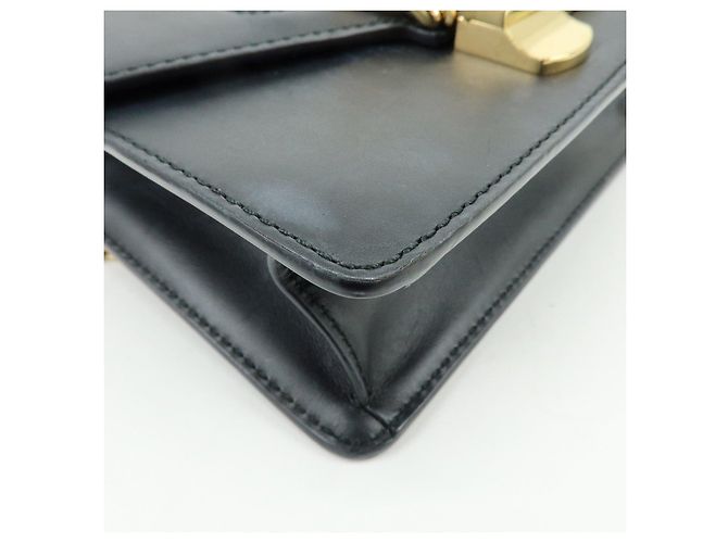 GUCCI Sylvie Sherry Borsa a tracolla in pelle con catena Nera 431666 - vista 9