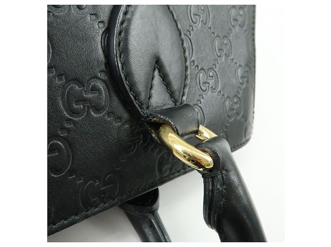 Borsa 2Way GUCCI Guccissima in pelle Borsa a mano e a tracolla Nera 453704 - vista 11