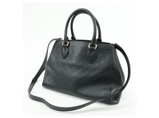 Borsa 2Way GUCCI Guccissima in pelle Borsa a mano e a tracolla Nera 453704 - vista 3