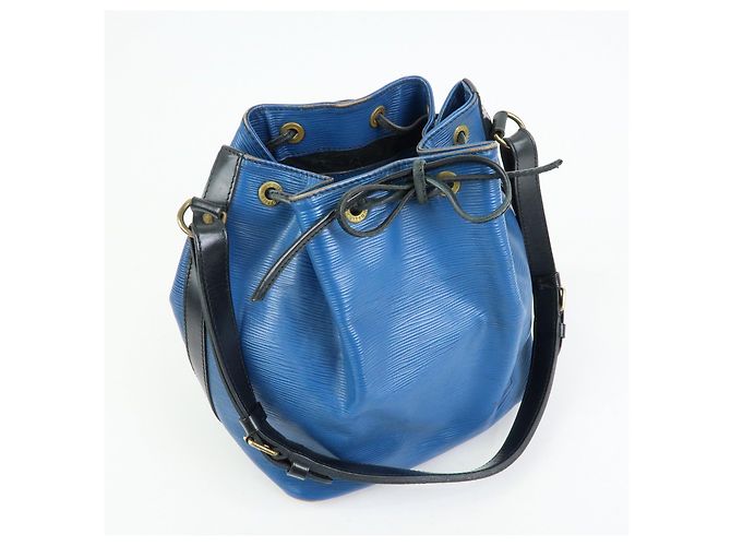 Borsa a tracolla Louis Vuitton Epi Petit Noe Bi-color Noir Blue Ｍ44152 - vista 4