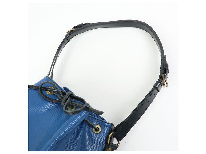 Borsa a tracolla Louis Vuitton Epi Petit Noe Bi-color Noir Blue Ｍ44152 - vista 6