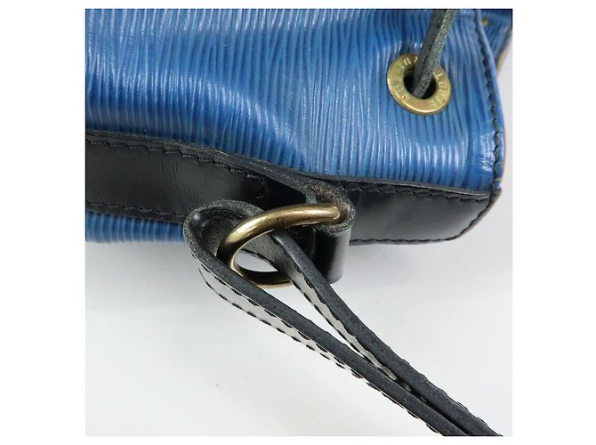 Borsa a tracolla Louis Vuitton Epi Petit Noe Bi-color Noir Blue Ｍ44152 - vista 7