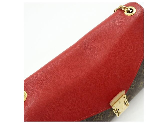 Borsa a mano Louis Vuitton Monogram Pallas Chain Brown Red M41201 - vista 16