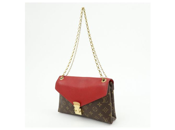 Borsa a mano Louis Vuitton Monogram Pallas Chain Brown Red M41201 - vista 3
