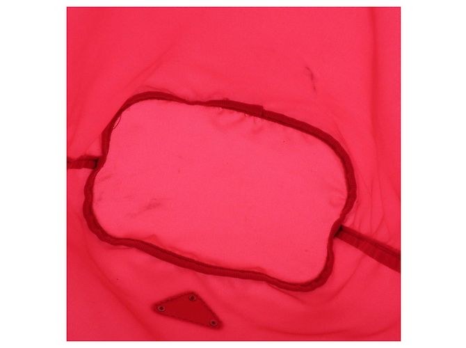 PRADA Triangle Logo Nylon Leather Drawstring Pouch Pink 1N0369 - view 19