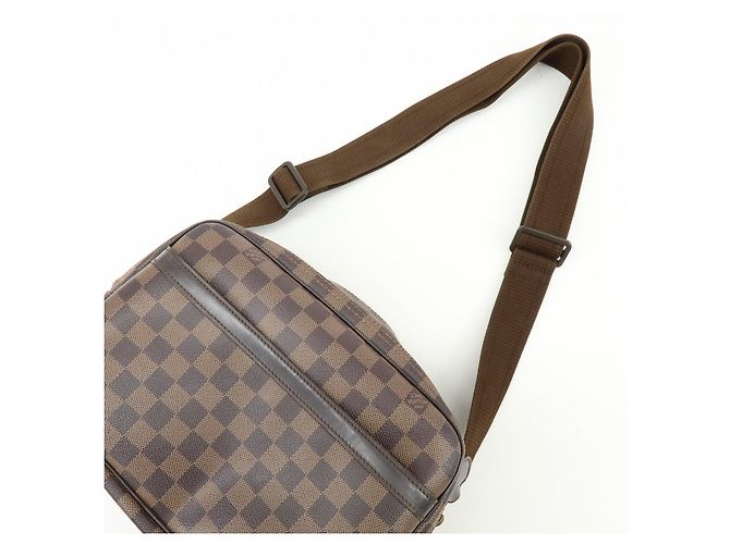Louis Vuitton Damier Ebene Reporter PM SPO Borsa a Tracolla Marrone M45253 - vista 7