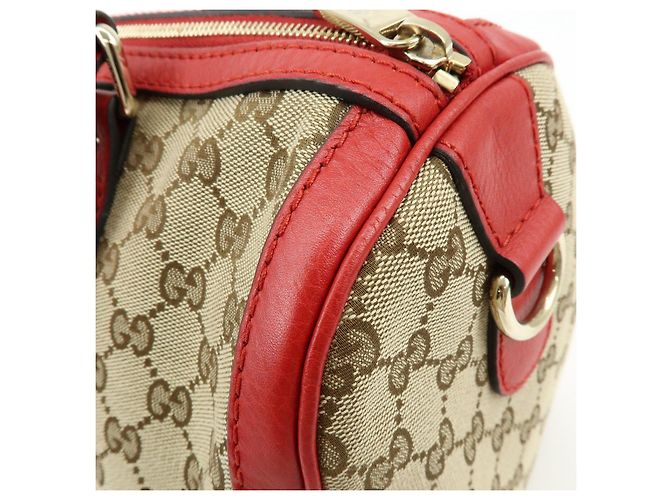 Borsa 2Way GUCCI Sherry GG Canvas Leather Boston Bag Beige Rosso 247205 - vista 16