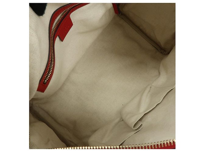 Borsa 2Way GUCCI Sherry GG Canvas Leather Boston Bag Beige Rosso 247205 - vista 21