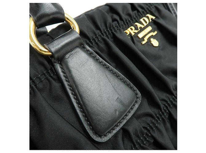 Borsa 2Way PRADA in nylon Tessuto Gaufre e pelle Nera B1788M - vista 10