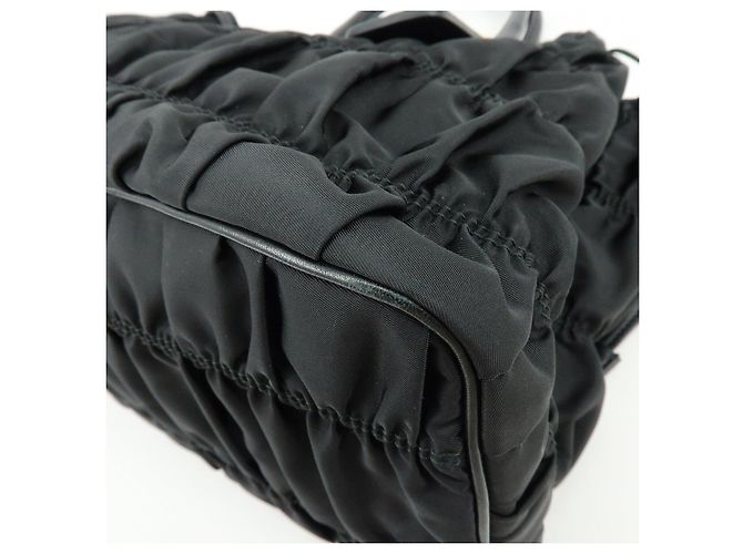 Borsa 2Way PRADA in nylon Tessuto Gaufre e pelle Nera B1788M - vista 12