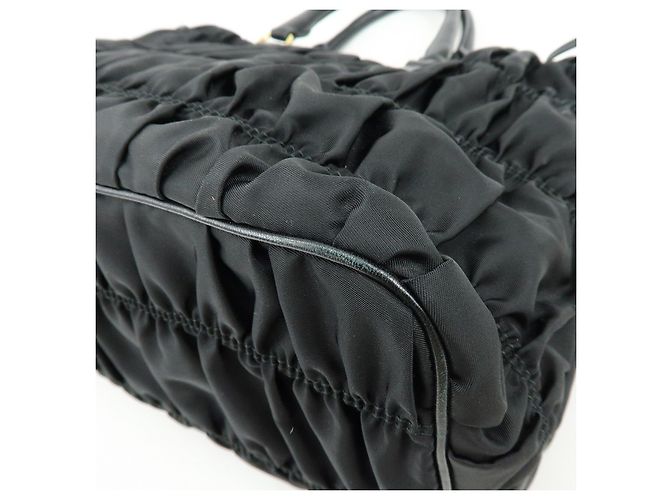 Borsa 2Way PRADA in nylon Tessuto Gaufre e pelle Nera B1788M - vista 14