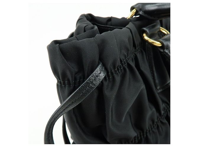 Borsa 2Way PRADA in nylon Tessuto Gaufre e pelle Nera B1788M - vista 17