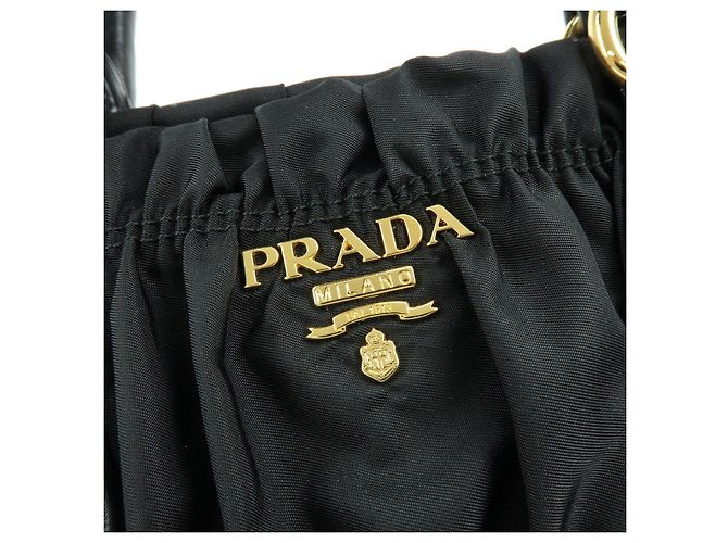 Borsa 2Way PRADA in nylon Tessuto Gaufre e pelle Nera B1788M - vista 19