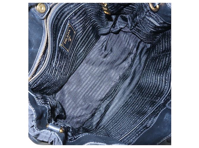 Borsa 2Way PRADA in nylon Tessuto Gaufre e pelle Nera B1788M - vista 21