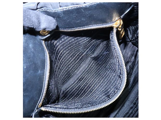 Borsa 2Way PRADA in nylon Tessuto Gaufre e pelle Nera B1788M - vista 22