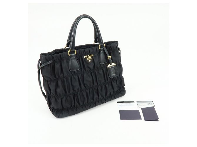 Borsa 2Way PRADA in nylon Tessuto Gaufre e pelle Nera B1788M - vista 24