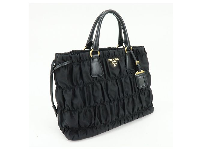 Borsa 2Way PRADA in nylon Tessuto Gaufre e pelle Nera B1788M - vista 4