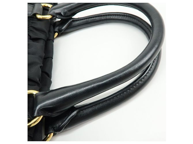 Borsa 2Way PRADA in nylon Tessuto Gaufre e pelle Nera B1788M - vista 8