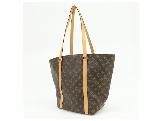 Louis Vuitton Monogram Sac Shopping Canvas Shoulder Bag Brown M51108 - vista 3