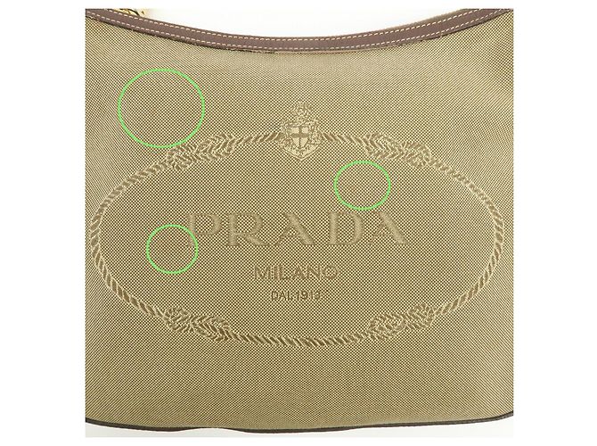 Borsa a tracolla e a spalla in pelle Jacquard con logo PRADA Marrone - vista 17