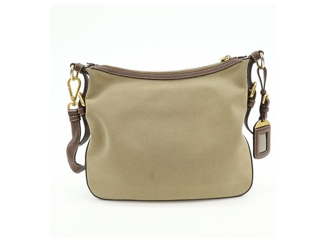 Borsa a tracolla e a spalla in pelle Jacquard con logo PRADA Marrone - vista 2