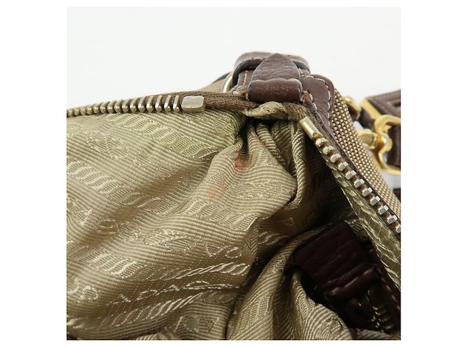 Borsa a tracolla e a spalla in pelle Jacquard con logo PRADA Marrone - vista 21