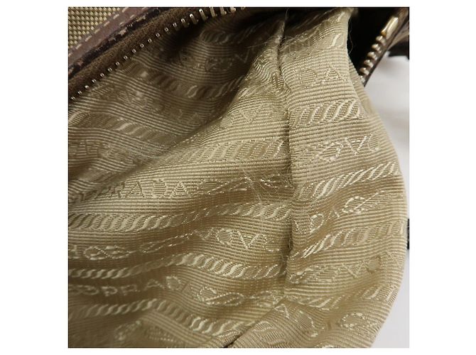 Borsa a tracolla e a spalla in pelle Jacquard con logo PRADA Marrone - vista 22