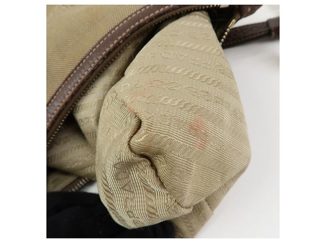 Borsa a tracolla e a spalla in pelle Jacquard con logo PRADA Marrone - vista 23