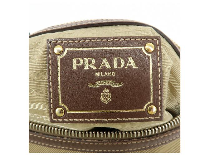 Borsa a tracolla e a spalla in pelle Jacquard con logo PRADA Marrone - vista 24