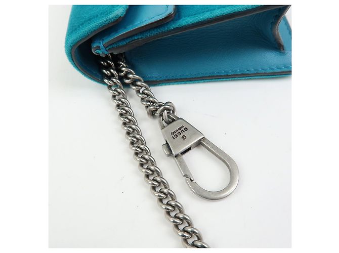 GUCCI Borsa Super Mini Dionysus in velluto con catena Verde 476432 - vista 15