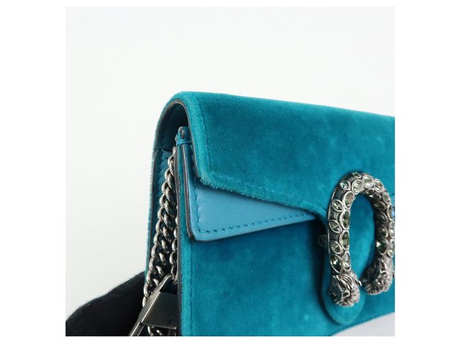 GUCCI Borsa Super Mini Dionysus in velluto con catena Verde 476432 - vista 16