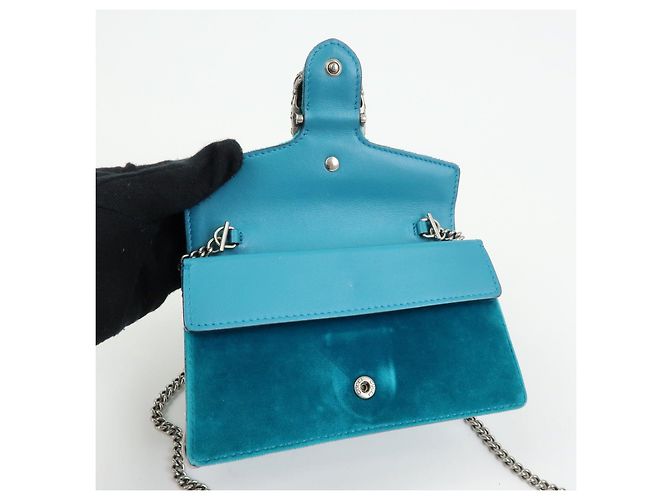 GUCCI Borsa Super Mini Dionysus in velluto con catena Verde 476432 - vista 17
