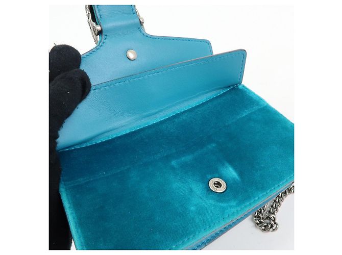 GUCCI Borsa Super Mini Dionysus in velluto con catena Verde 476432 - vista 22