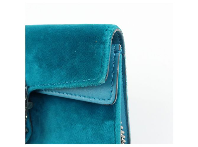GUCCI Borsa Super Mini Dionysus in velluto con catena Verde 476432 - vista 23