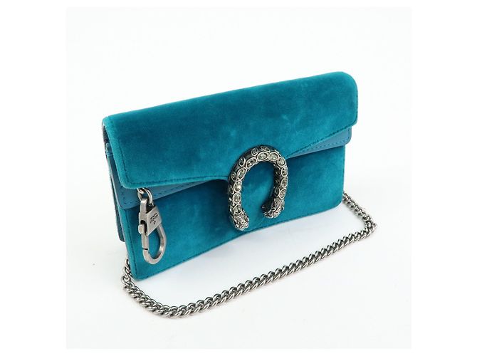 GUCCI Borsa Super Mini Dionysus in velluto con catena Verde 476432 - vista 4