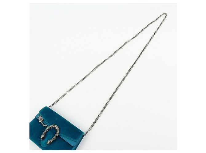 GUCCI Borsa Super Mini Dionysus in velluto con catena Verde 476432 - vista 6