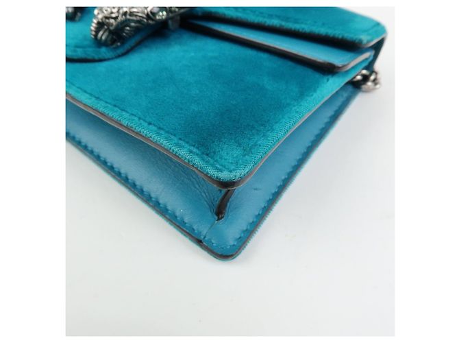 GUCCI Borsa Super Mini Dionysus in velluto con catena Verde 476432 - vista 9