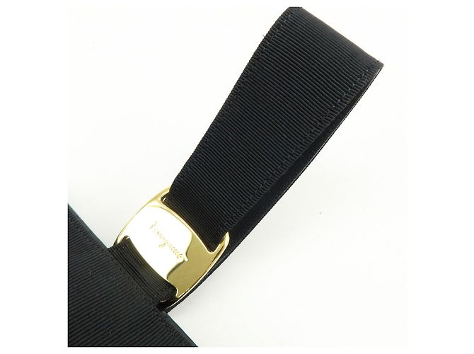 Salvatore Ferragamo Ferragamo Vara Canvas Leder Tiered Handtasche Pouch Schwarz - Ansicht 6