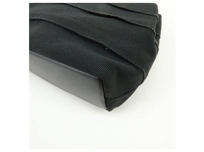 Salvatore Ferragamo Ferragamo Vara Canvas Leder Tiered Handtasche Pouch Schwarz - Ansicht 9