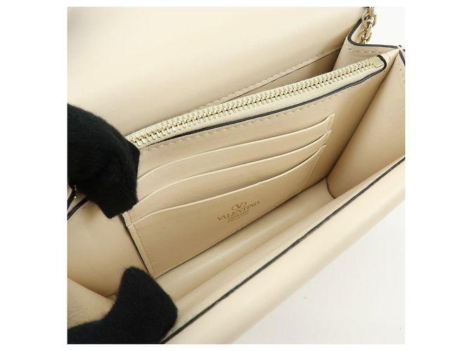Borsa a spalla e crossbody in pelle VALENTINO V Logo Ivory - vista 17
