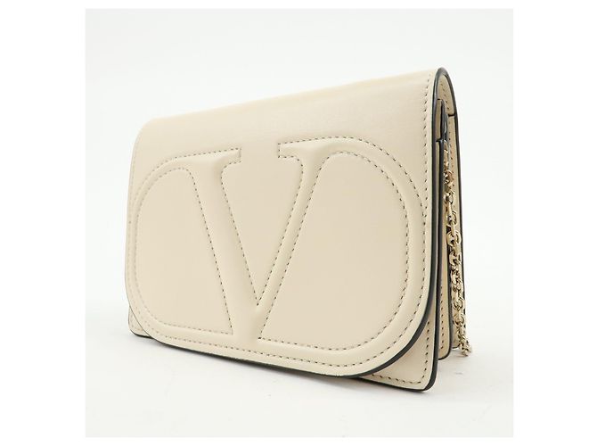 Borsa a spalla e crossbody in pelle VALENTINO V Logo Ivory - vista 3