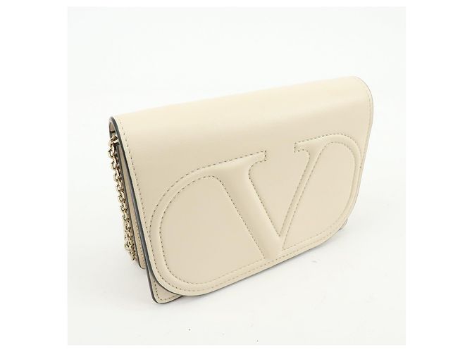 Borsa a spalla e crossbody in pelle VALENTINO V Logo Ivory - vista 4
