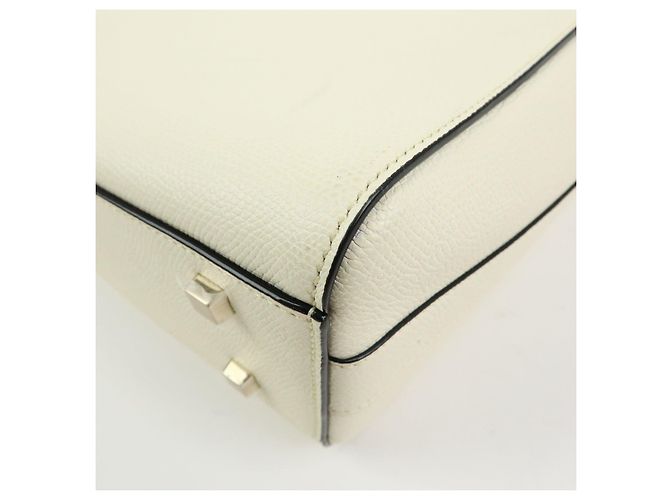 Borsa a tracolla e borsa a mano Valextra Brera in pelle di vitello White - vista 11