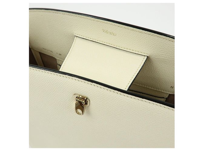Borsa a tracolla e borsa a mano Valextra Brera in pelle di vitello White - vista 17