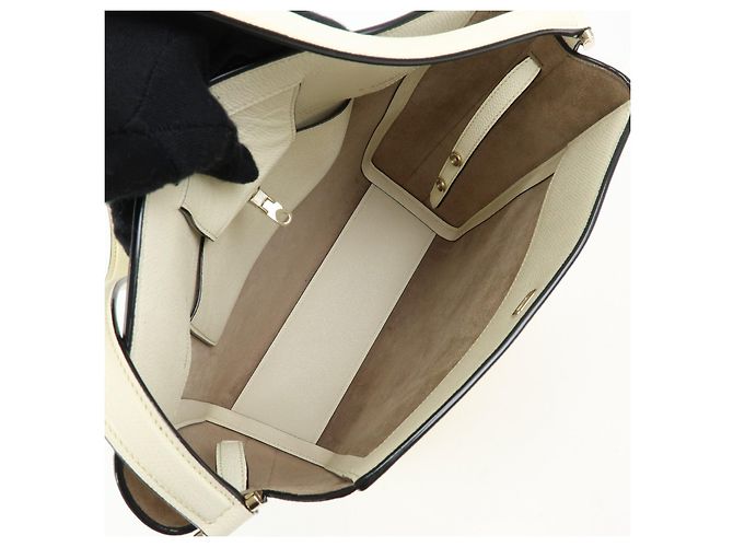 Borsa a tracolla e borsa a mano Valextra Brera in pelle di vitello White - vista 18